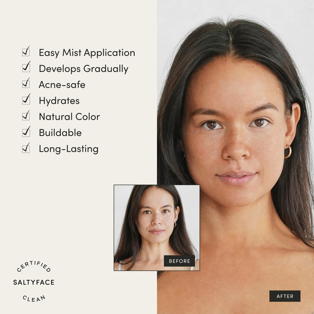 SALTYFACE texture on hand highlighting lightweight, water-light feel and fast absorption