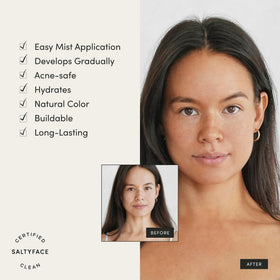 SALTYFACE texture on hand highlighting lightweight, water-light feel and fast absorption