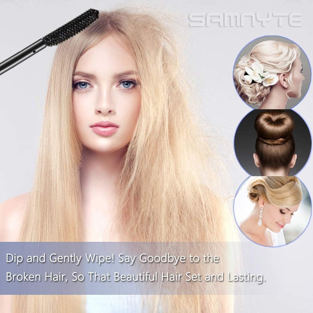 Samnyte stick in use taming bangs and baby hairs for polished hairline