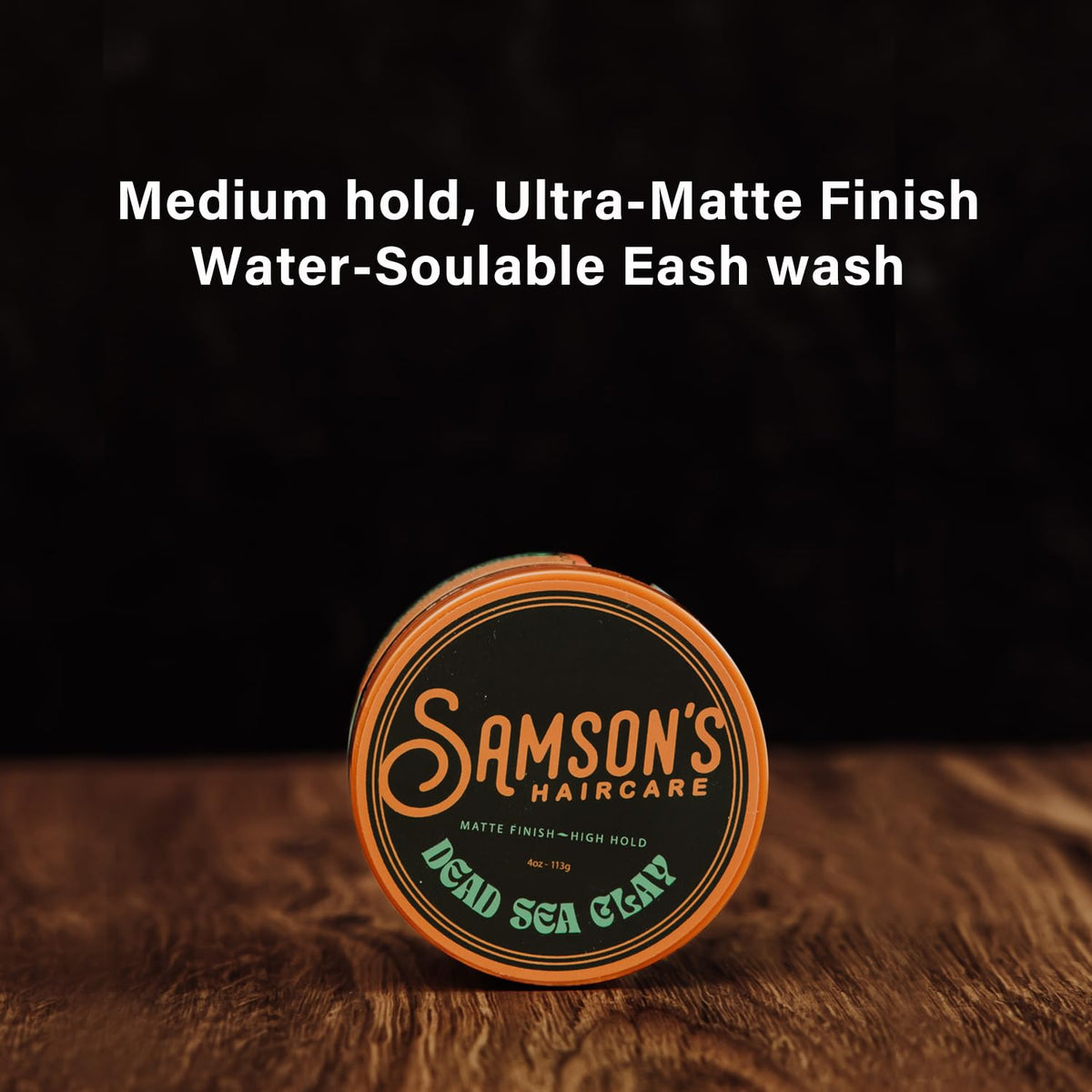SAMSON'S HAIRCARE before and after style comparison showing matte definition