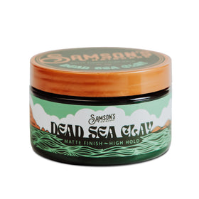 SAMSON'S HAIRCARE jar front showing product and packaging benefit high hold