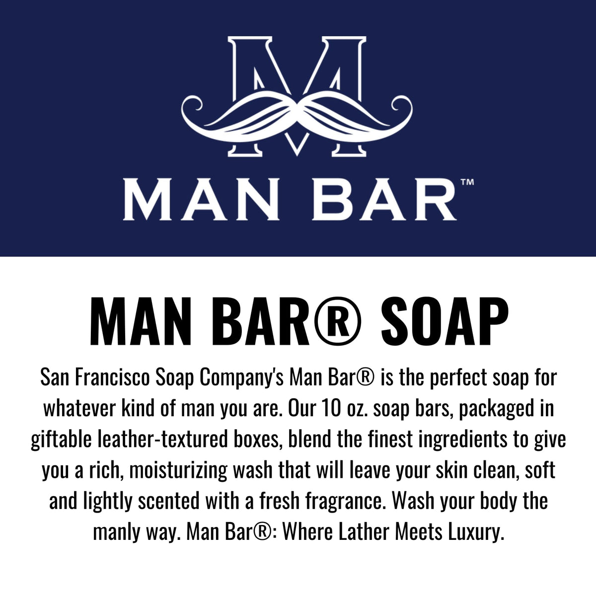 San Francisco Soap Company Spiced Tobacco bar emphasizing warm scent and comforting benefit