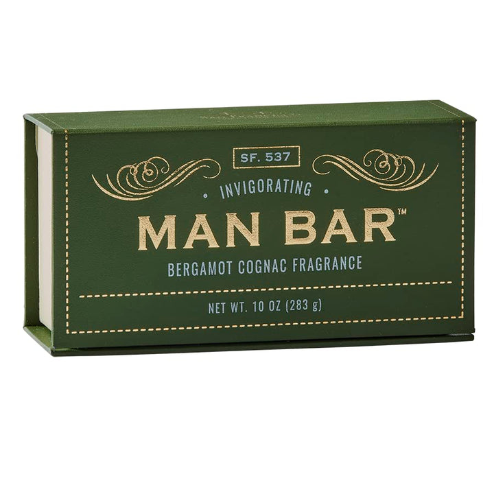 San Francisco Soap Company front packaging showing bold bergamot cognac scent benefit