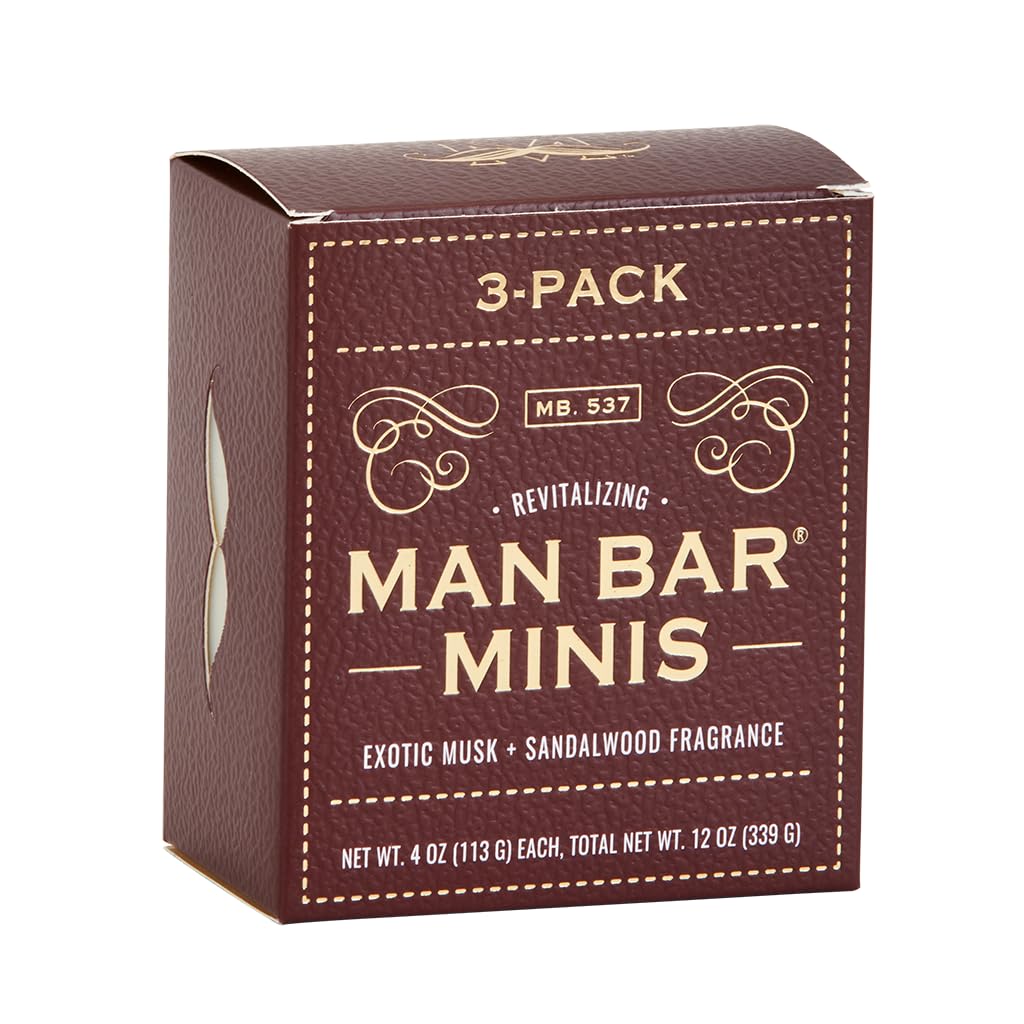 San Francisco Soap Company Man Bar front packaging showing three bars, clear labeling and travel-ready design
