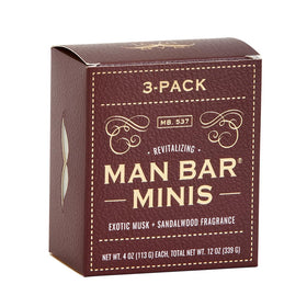 San Francisco Soap Company Man Bar front packaging showing three bars, clear labeling and travel-ready design