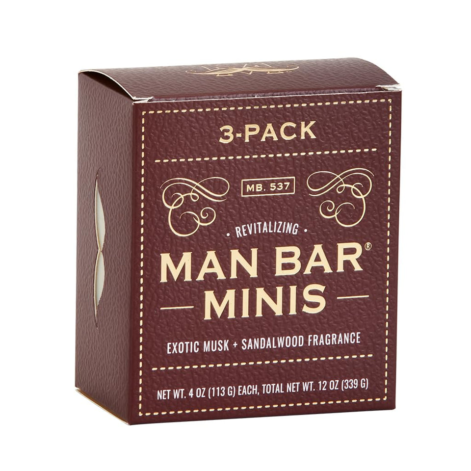 San Francisco Soap Company Man Bar front packaging showing three bars, clear labeling and travel-ready design