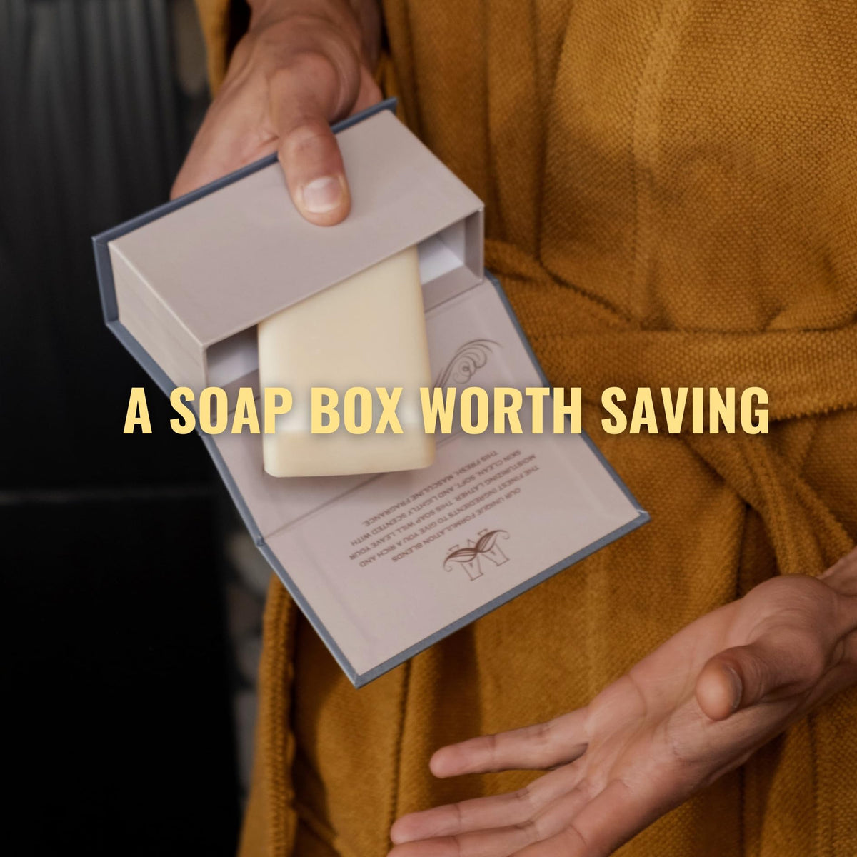 San Francisco Soap Company man bar on shower shelf conveying daily use convenience