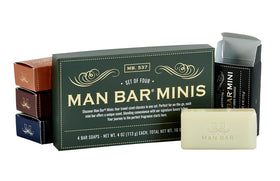 San Francisco Soap Company scent labels top view showing four masculine fragrance choices