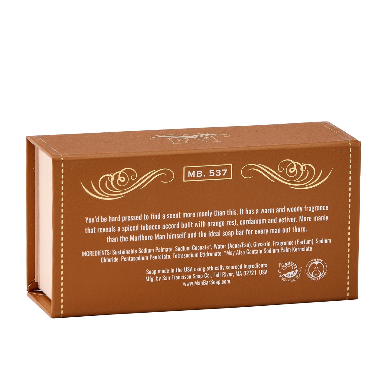 San Francisco Soap Company side profile of bar highlighting shape and durable edges