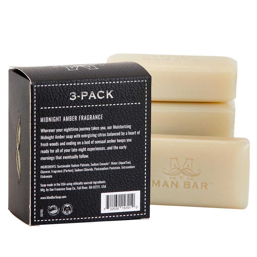 San Francisco Soap Company midnight amber bar close-up texture highlighting rich lather potential