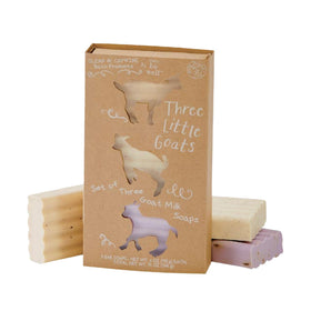 San Francisco Soap Company front packaging showing three wrapped goat milk soap bars, ideal gift presentation