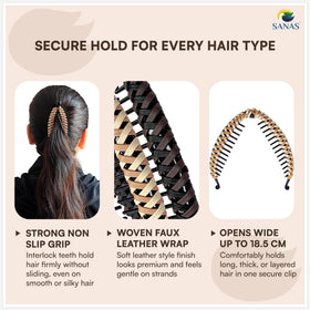 Sanas dark and light brown clips flat lay matching many outfits