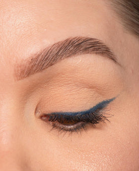Sandstone Scandinavia eyeliner swatch texture on skin demonstrating rich waterproof color