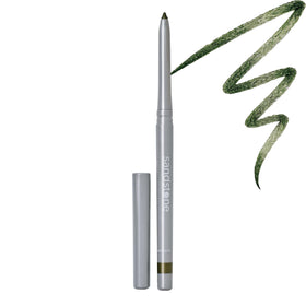 Sandstone Scandinavia front packaging showing green metallic eyeliner and clear labeling benefit: visible shade