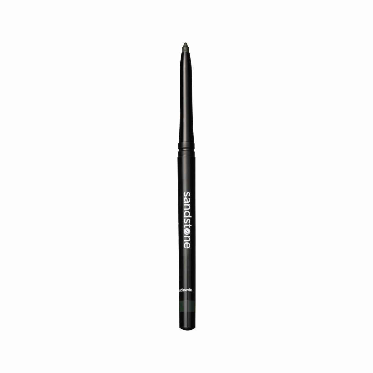 Sandstone Scandinavia green pencil used to create a crisp wing for defined eye look