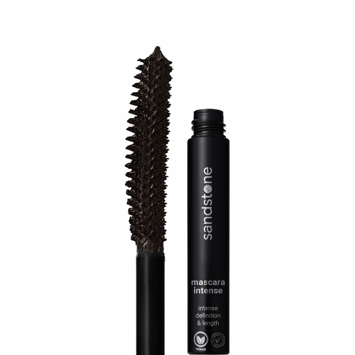 Sandstone Scandinavia front packaging showing brown mascara for sensitive eyes benefit