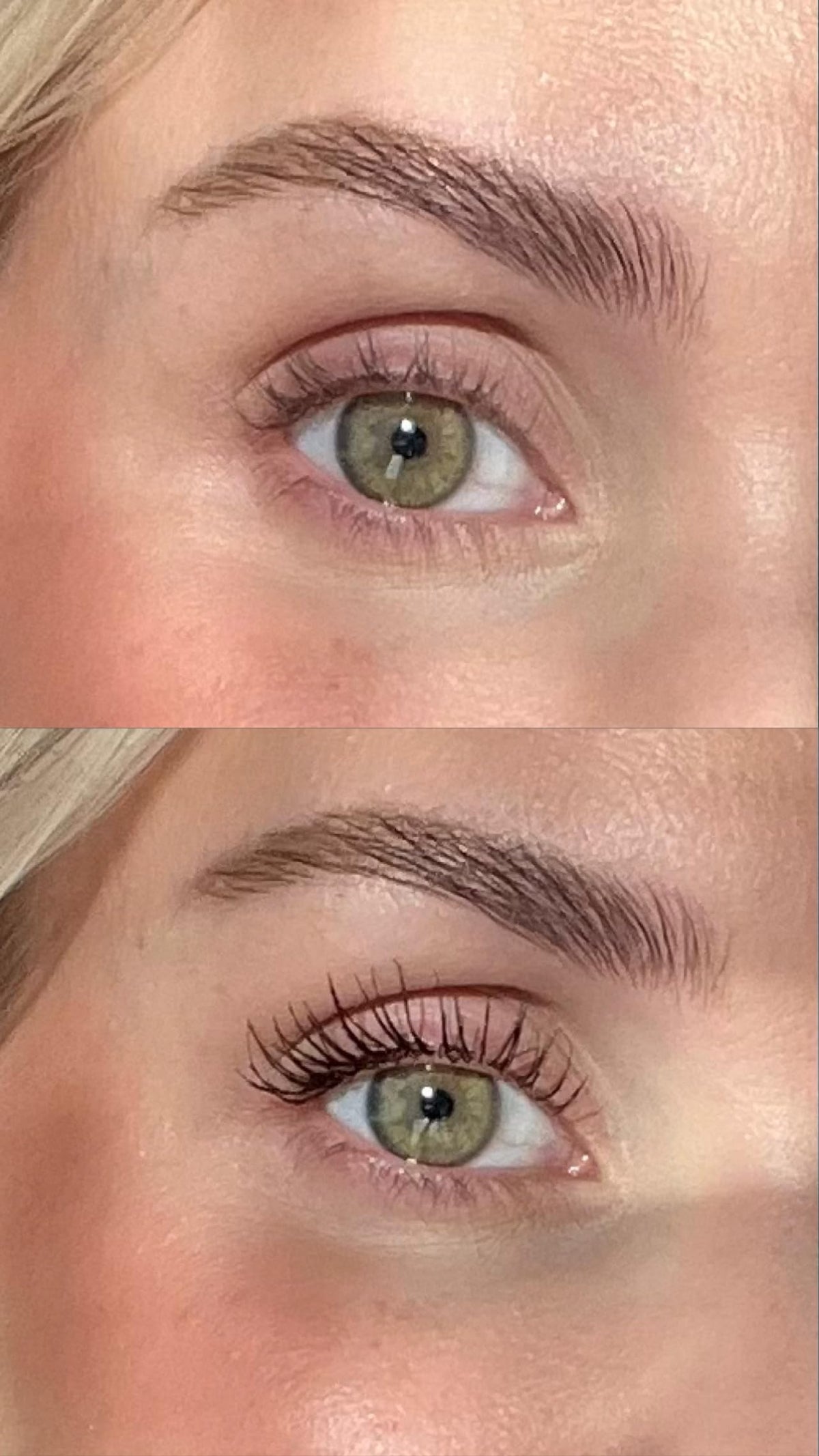 Sandstone Scandinavia mascara texture swatch on skin demonstrating smooth, clump-free buildability