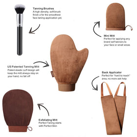 Sanfery velvet tanning mitt close-up for smooth even product spread
