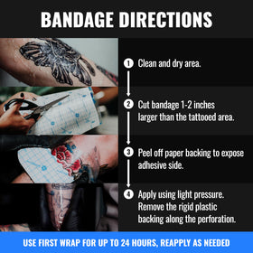 Saniderm bandage cut to size next to scissors demonstrating customizable fit