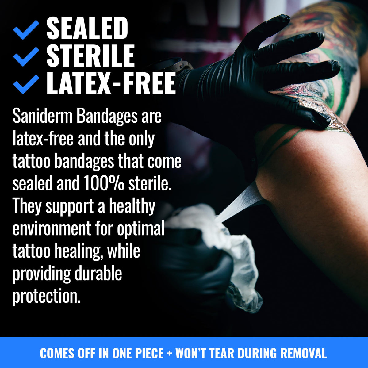 Sterile sealed Saniderm flex roll ready for hygienic professional use