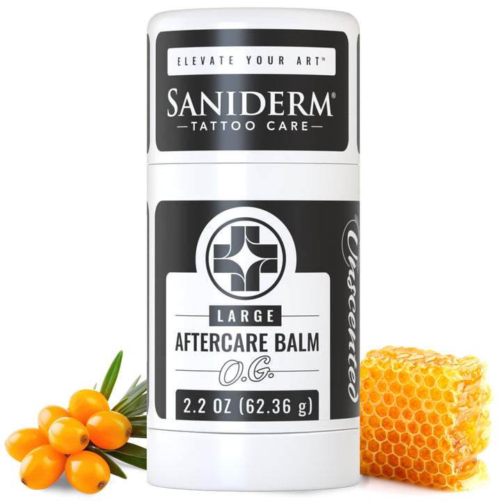 Saniderm large 2.2 oz jar front showing clean packaging and product name