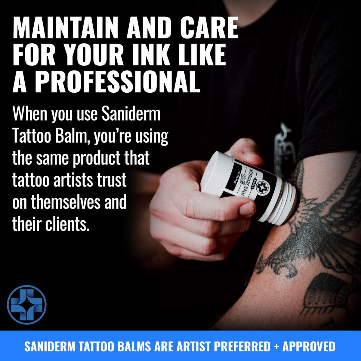 Saniderm open jar with cream showing usable amount and smooth texture