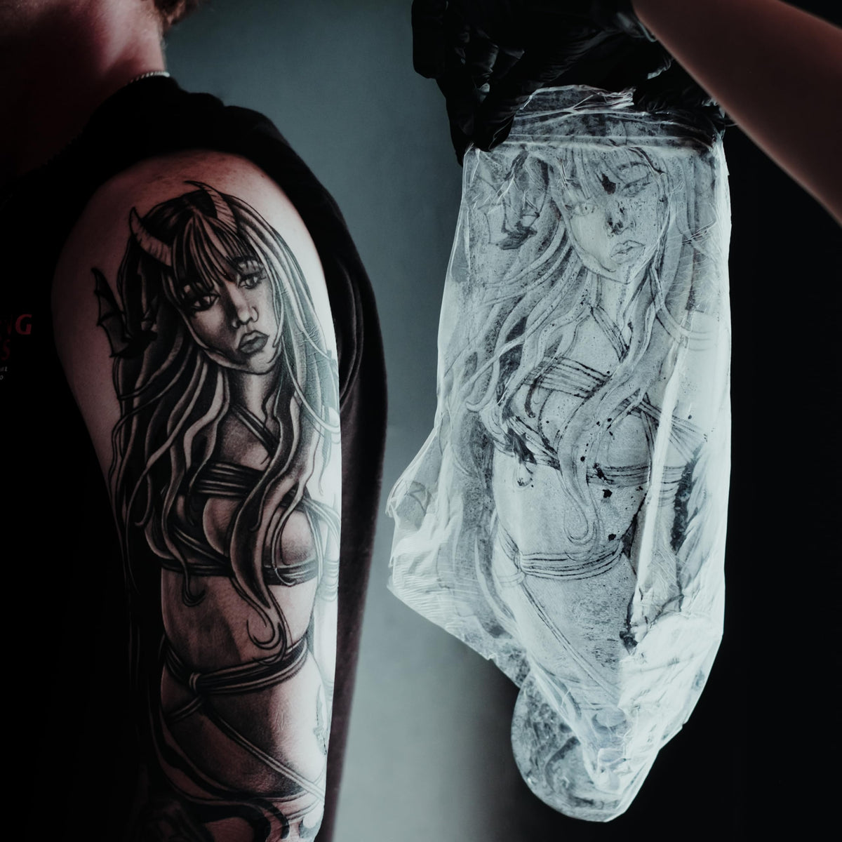 Saniderm packaging and roll on table demonstrating professional studio readiness