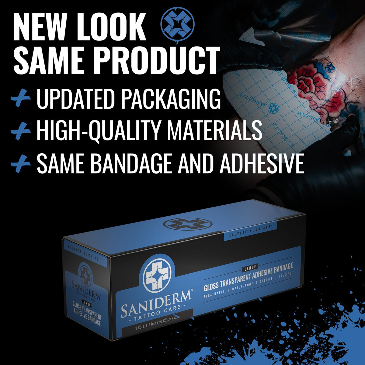 Saniderm film close-up texture highlighting smooth film for secure protection