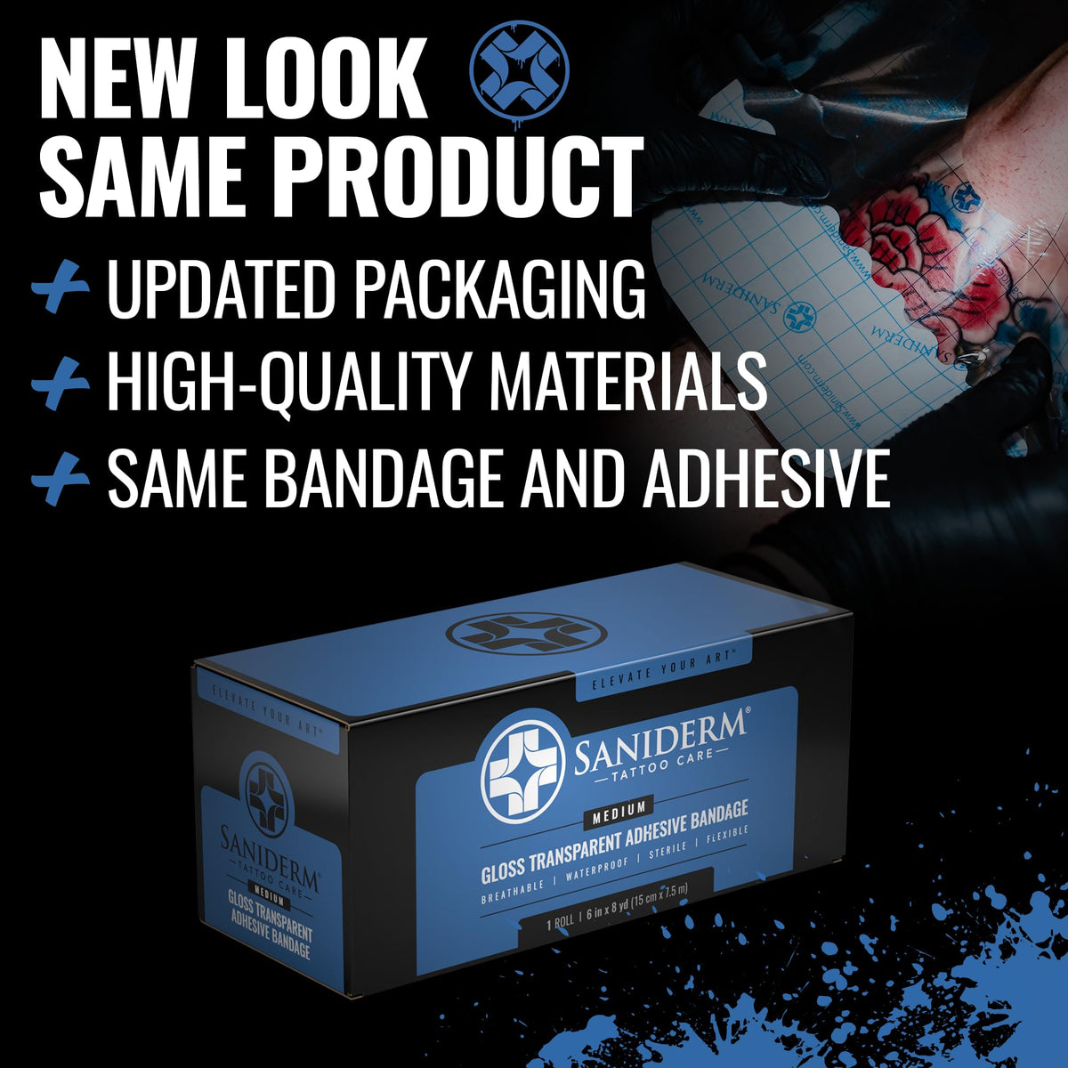 Close-up of Saniderm texture highlighting durable polyurethane film and breathable protection