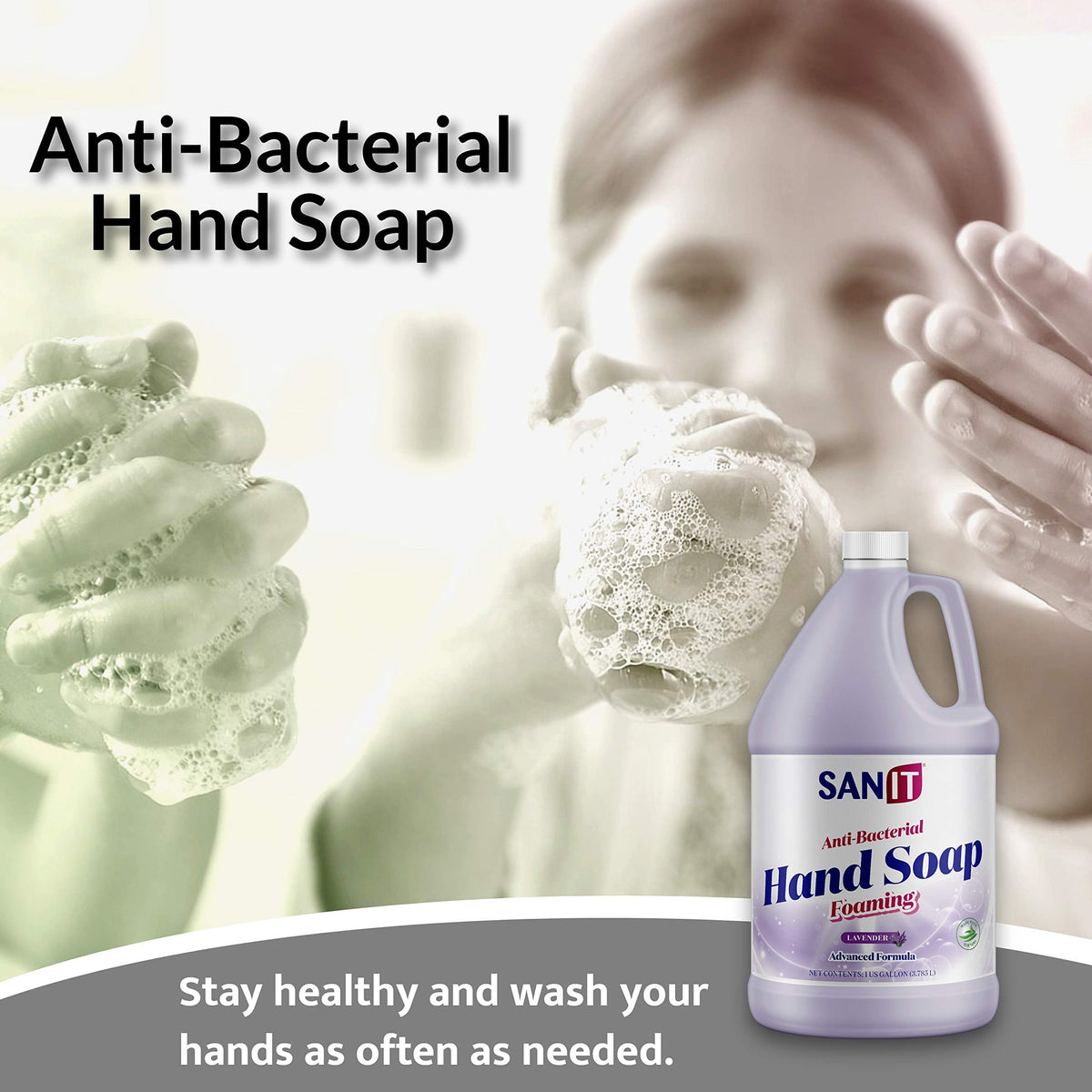 Sanit foam dispenser dispensing creamy foam for quick effective cleansing