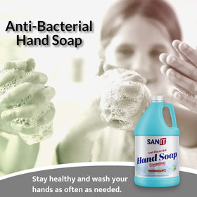 Sanit creamy foam texture on hands demonstrating gentle moisturizing lather