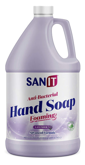 Sanit gallon bottle front view showing label and lavender scent benefit