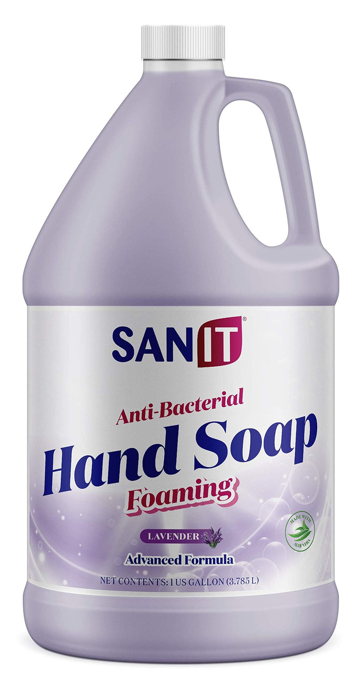 Sanit gallon bottle front view showing label and lavender scent benefit
