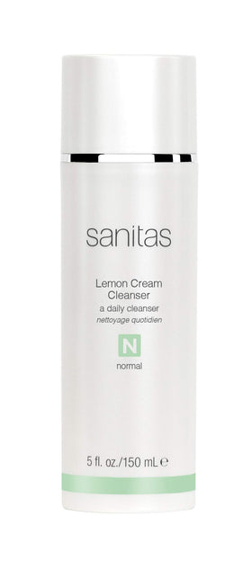 Sanitas front packaging showing clean label and lemon cream cleanser benefits