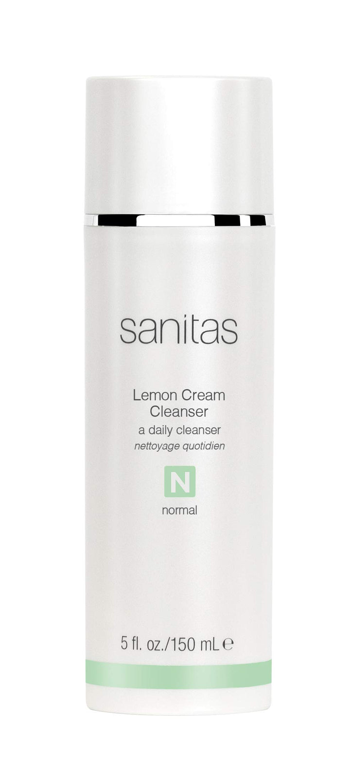 Sanitas front packaging showing clean label and lemon cream cleanser benefits