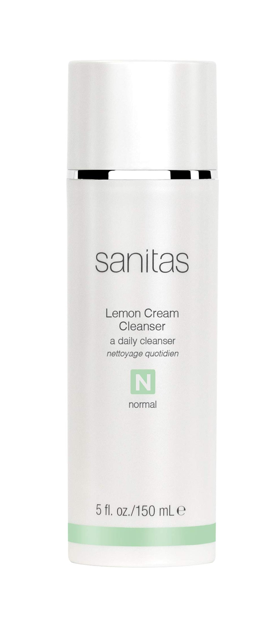Sanitas front packaging showing clean label and lemon cream cleanser benefits