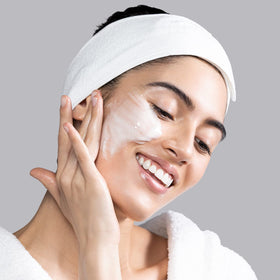 Sanitas cleanser dispensed from pump illustrating easy application and control