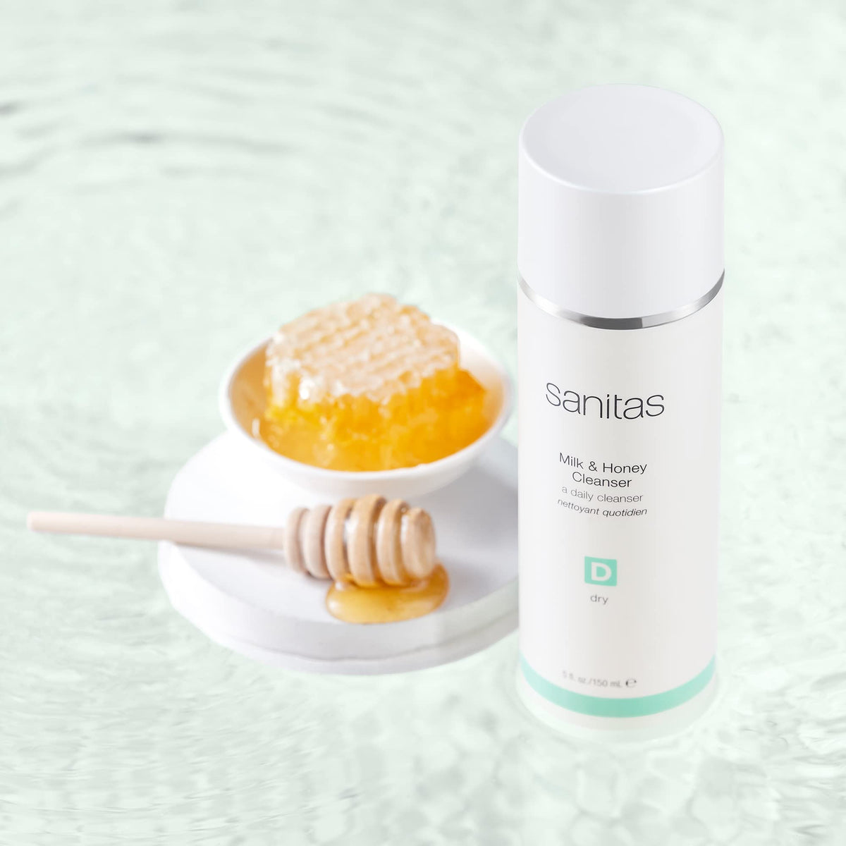 Close-up of creamy milk and honey texture demonstrating gentle moisturizing action