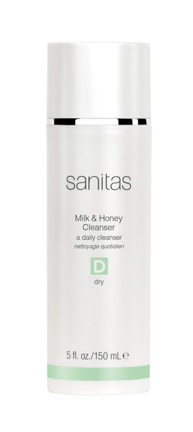 Sanitas bottle front view showing label and calming design, highlights hydration