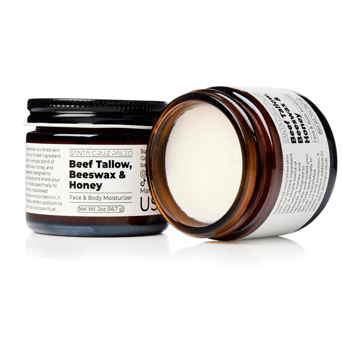 Santa Cruz Paleo applied to hand and elbow for targeted dry-skin relief