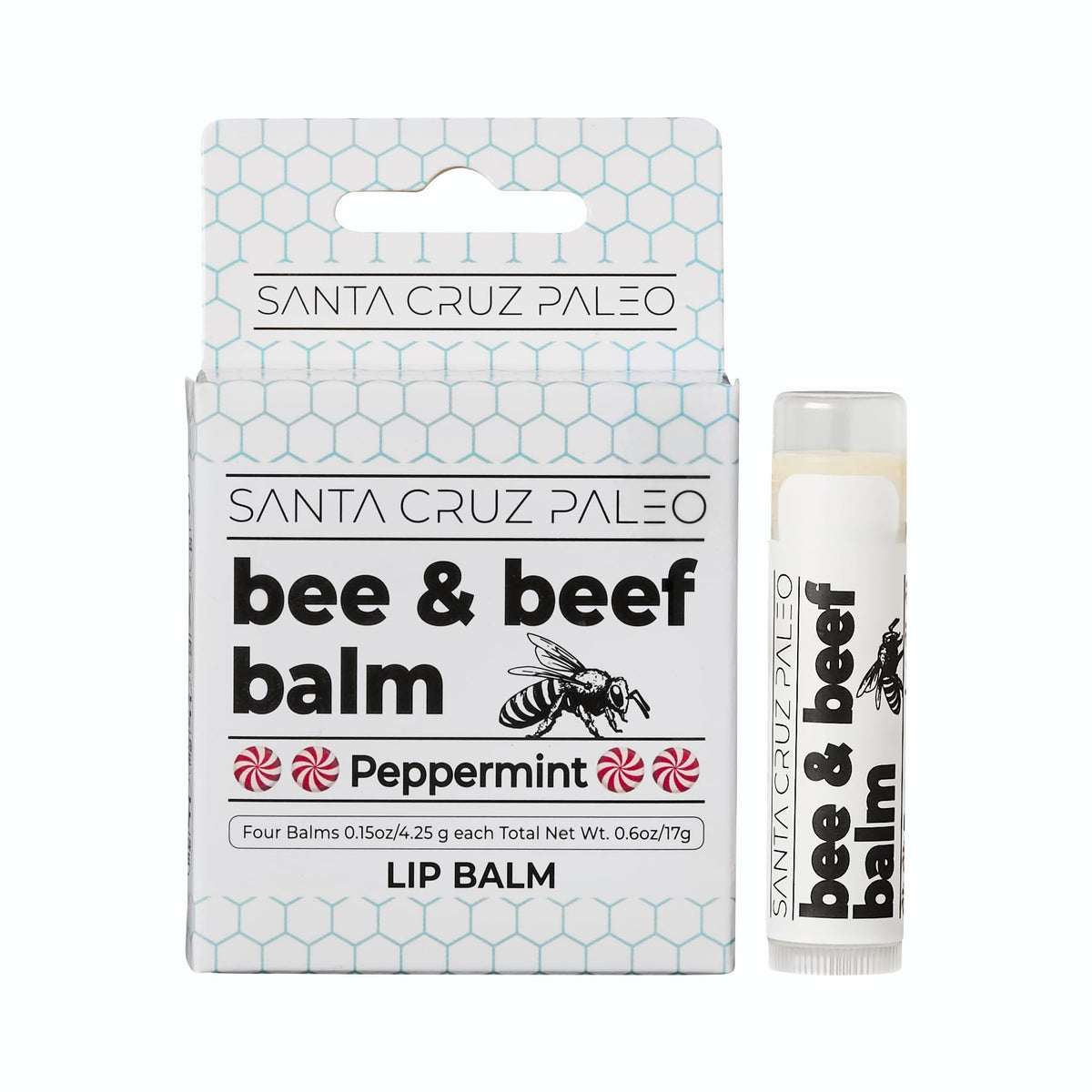 Santa Cruz Paleo ingredients label close-up listing beef tallow and beeswax, ingredient transparency