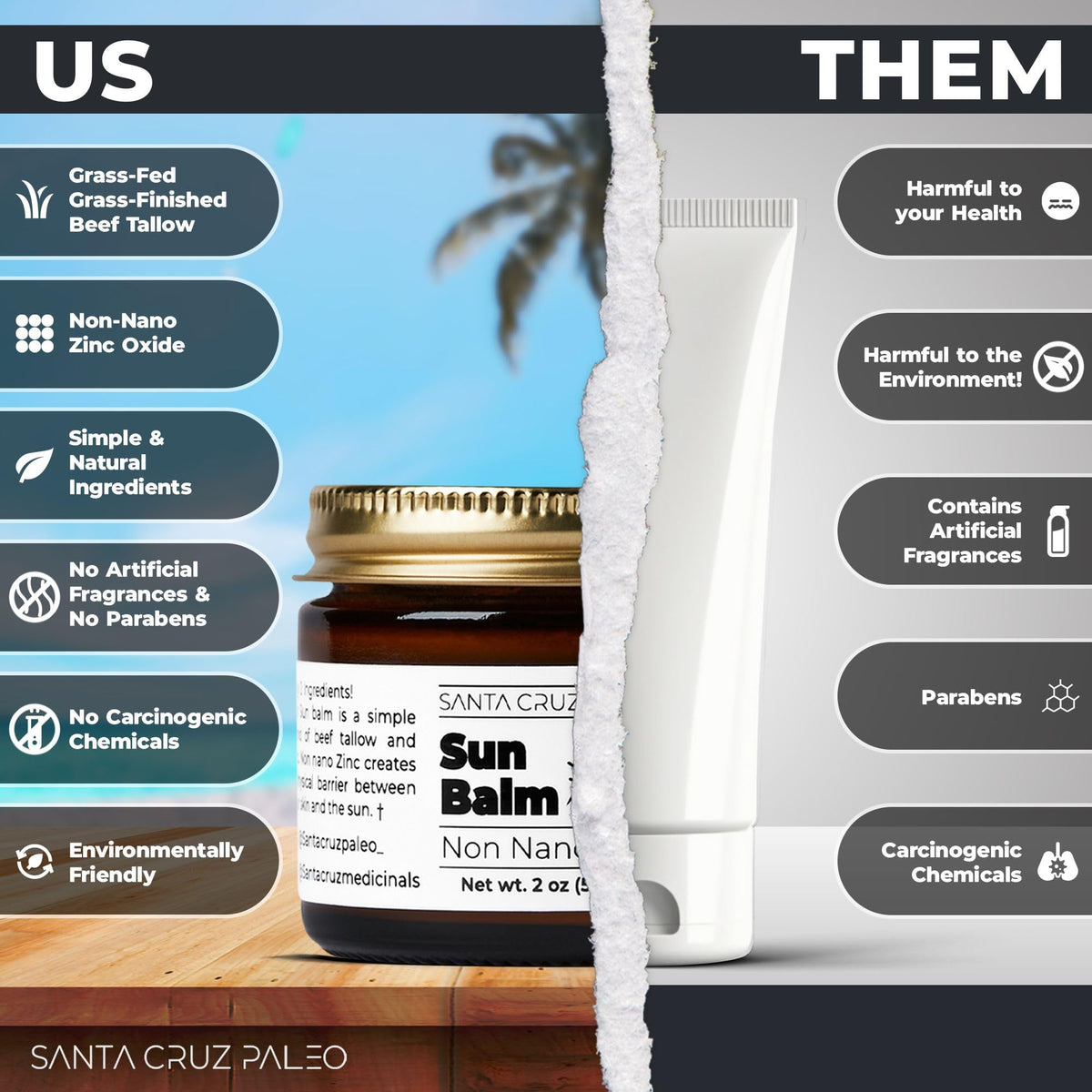 Santa Cruz Paleo open jar texture close-up showing smooth non-greasy balm