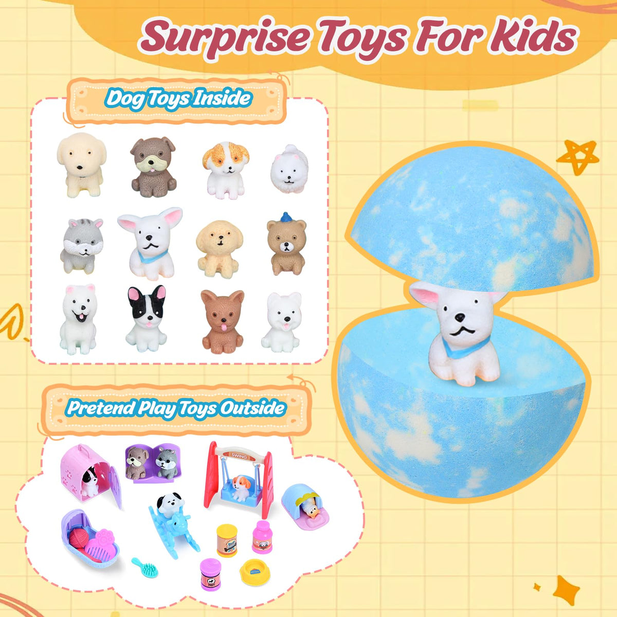 Santrela fizzing bath bomb dissolving in tub with bubbles and color, fun sensory play
