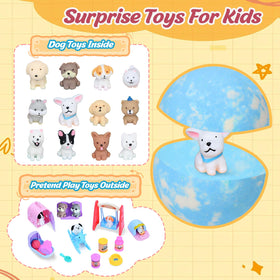 Santrela fizzing bath bomb dissolving in tub with bubbles and color, fun sensory play