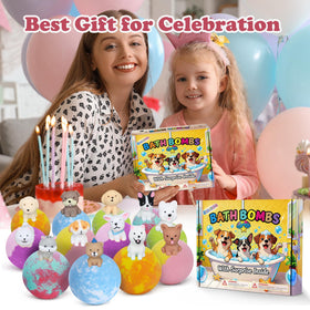 Santrela bath bomb held in hand to show size and safe, kid-friendly scale