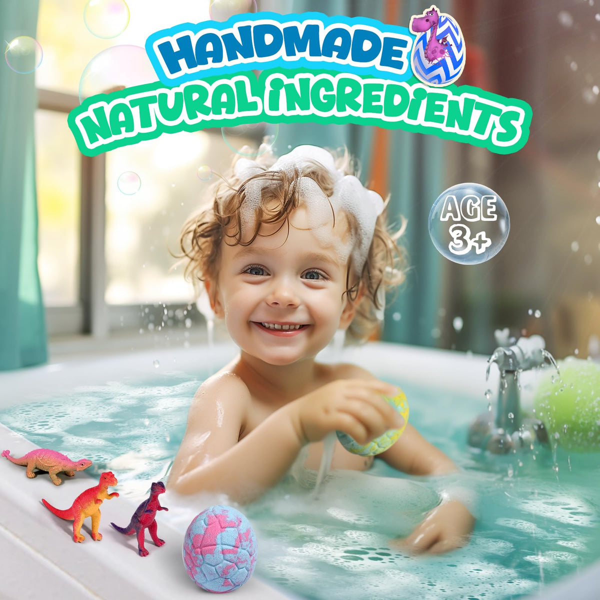 sanyi bath bomb fizzing in tub with bubbles, creates playful bath experience