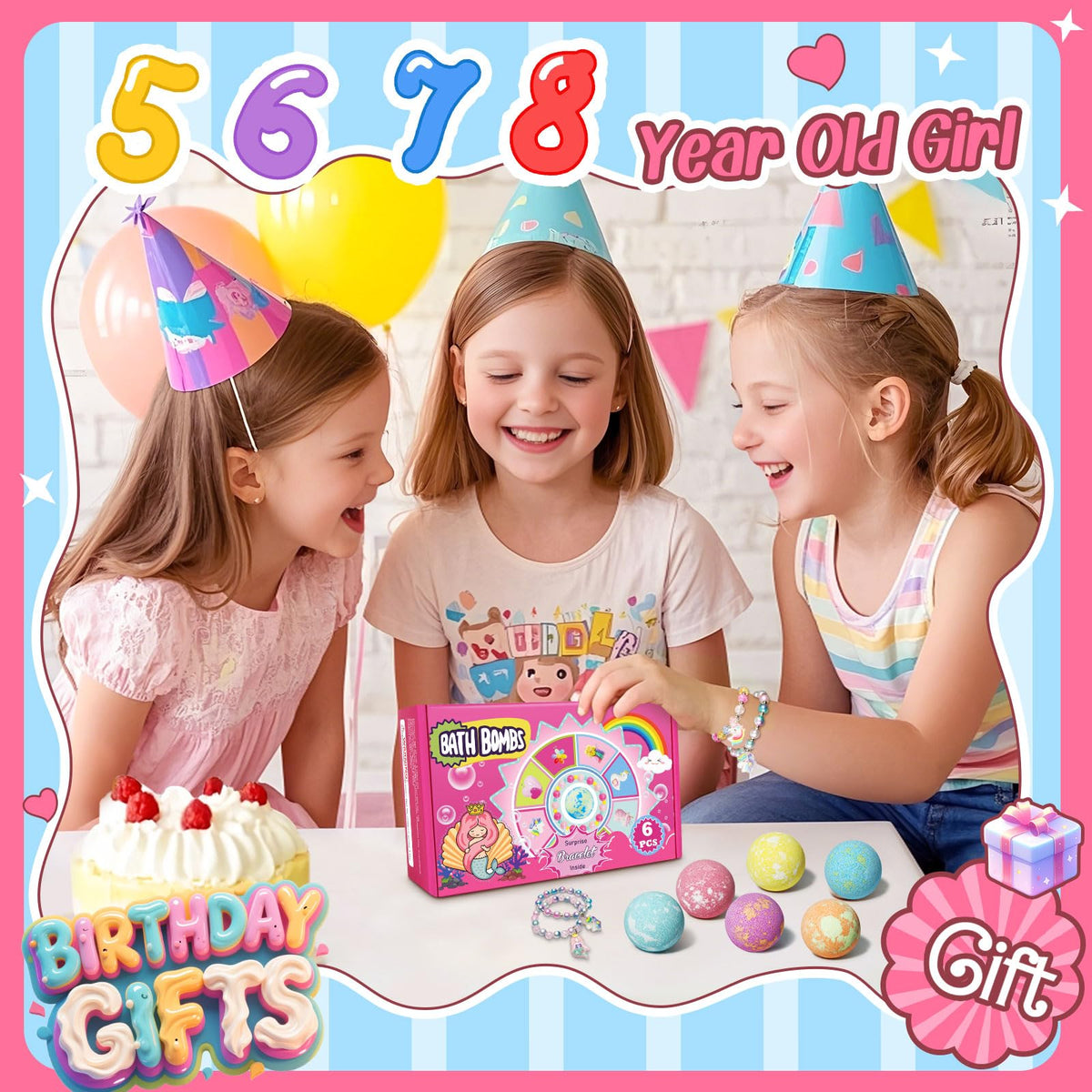 sanyi six bath bombs arranged by color demonstrating variety and scents
