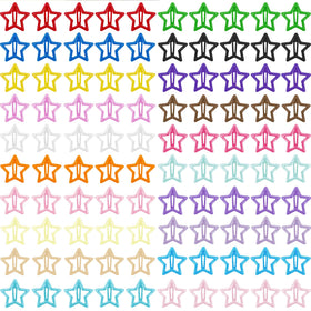 SAOROPEB star clip front pack view showing full 100-piece set and colors