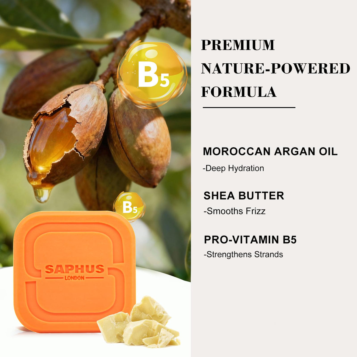 SAPHUS argan bar lather closeup demonstrating rich, gentle foam