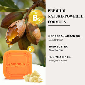 SAPHUS argan bar lather closeup demonstrating rich, gentle foam